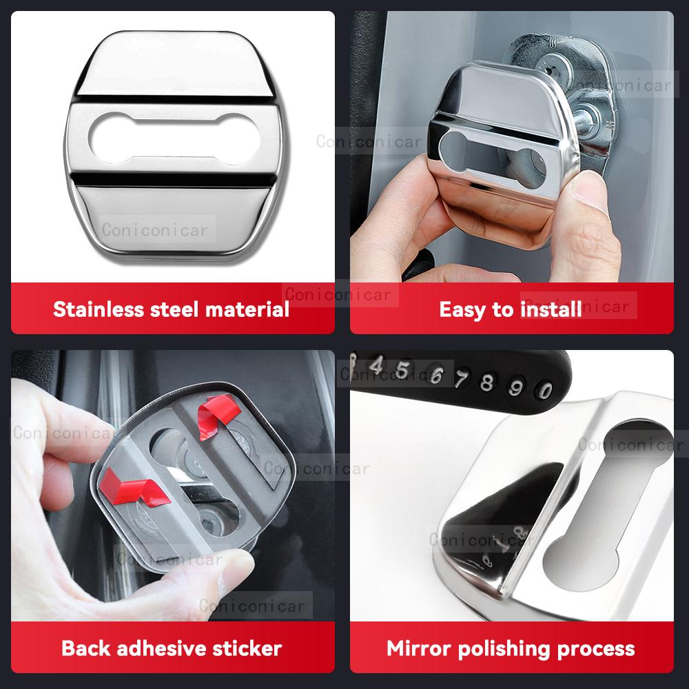 For GAC Trumpchi GS8 2022-2025 Car Door Lock Protection Cover Anti rust Stainless Steel Auto Interior Decoration Accessories