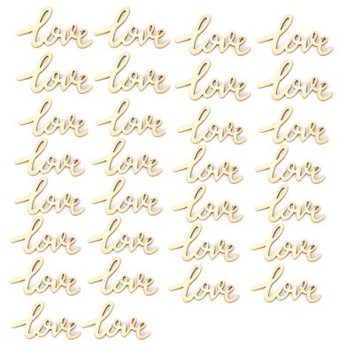 30 Stück Love Script DIY Mini Holz Buchstaben Chips für Heim Wandkunst Handwerk Romantische Szenen Layout