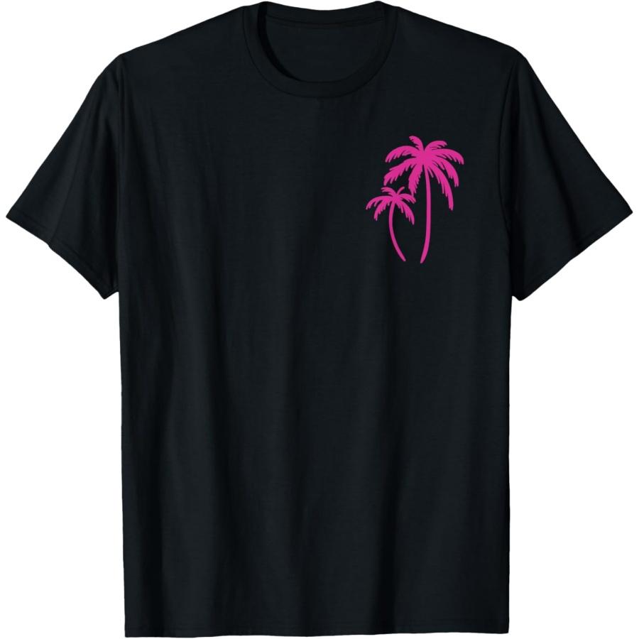 

Розовая карманная футболка с милой гавайской пальмой, подарок на летние каникулы XXXXXL чёрный