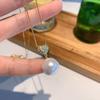 Australian Fritillary Pearl Pendant Female Cold Wind Gold Pearl Necklace Bone Chain Female