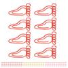 100pcs Paper Clip Foot Shape Cute Anti Slip Portable Paperclip for Bookmark Office Document File