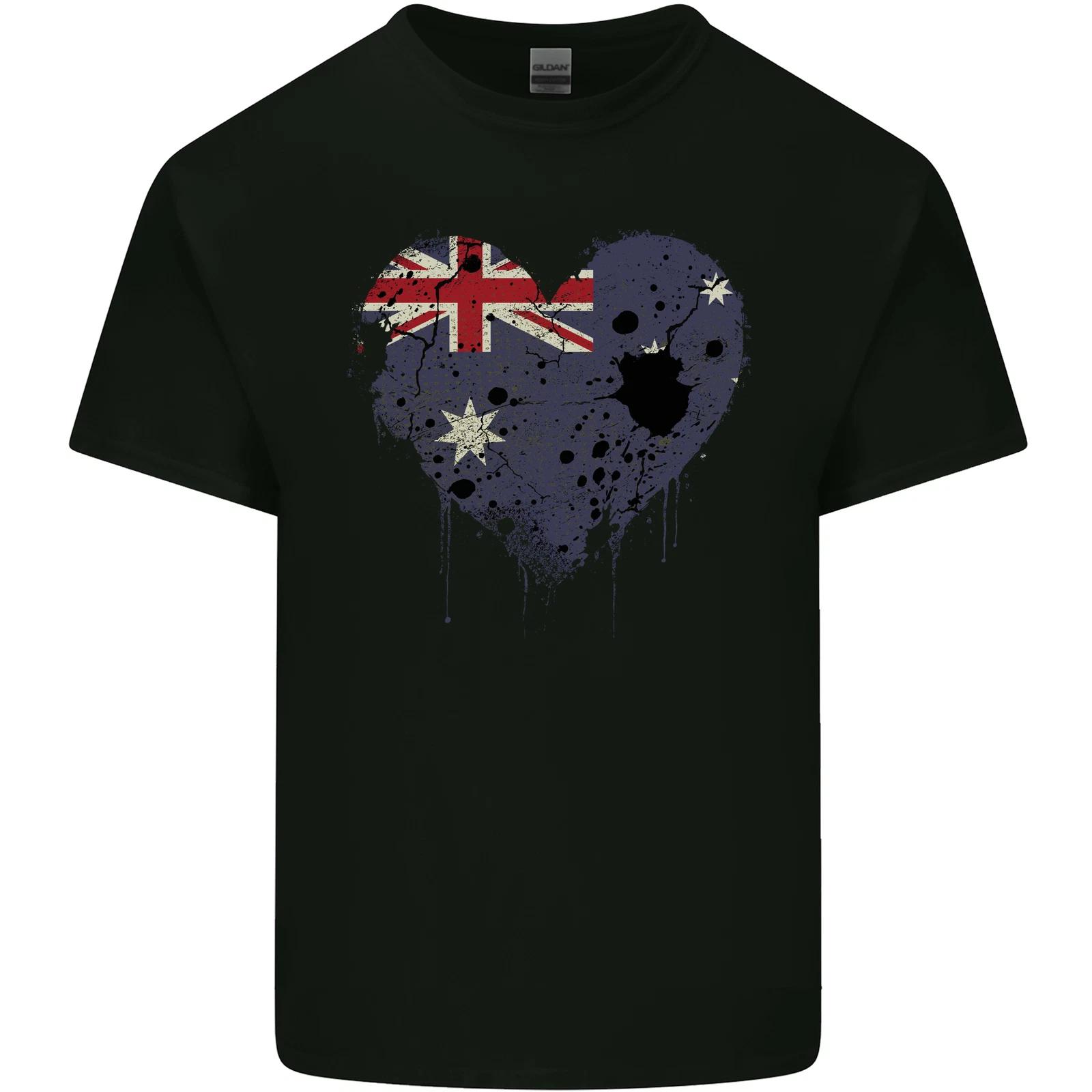 Love Australia Flag Australian Day Football Kids T-Shirt Childrens S