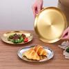 304 Stainless Steel Gold Korean Style Round Plate