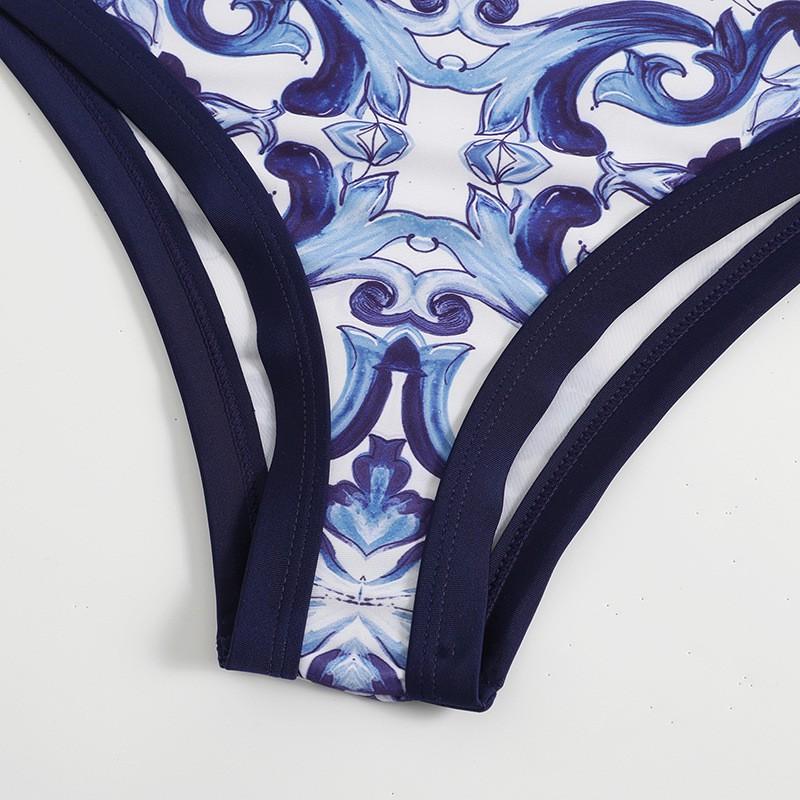 Womens Modest One-Piece Swimsuit With Skirted Bottom Floral Print Quick-Dry Swimwear Pool Beach Swimming
