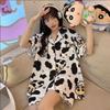 Pajamas Women's Summer Cow Crayon Small New Short-sleeved Shorts Cartoon Cute High-value Casual Style Loungewear Set