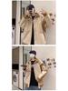 Men's Oversized Patchwork Wool Coat – Hong Kong Style Loose Fit Lapel Jacket, Trendy Korean Casual Design