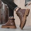 Luxury Men Ankle Boots Retro British High-top Men Boots Fashion High Quality Leather Shoes  New Outdoor Men Motorcycle Boots