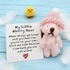 Mini Plush Bear Doll My Little Worry Bear Handmade Gift with Inspirational Card Pocket Bears Hug Plush for Graduation Colleagues & Motivational