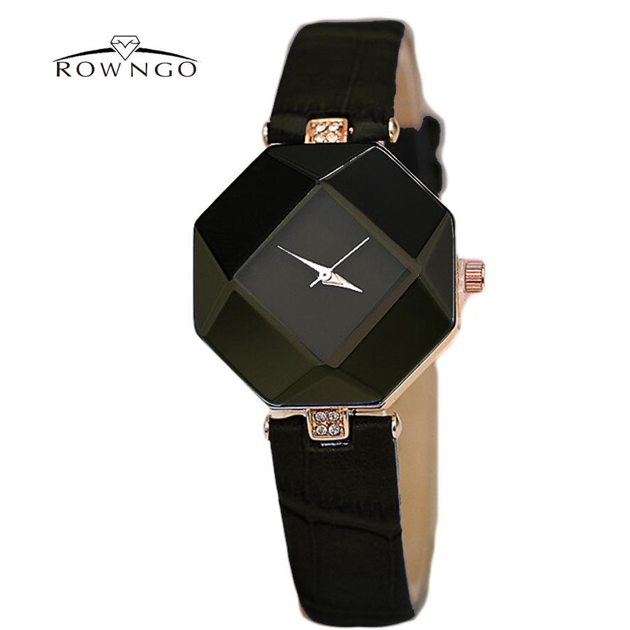 Wechat Business Fashion, Prismatic Rhombus Lens Ladies Rhombus Waterproof Watch 3340