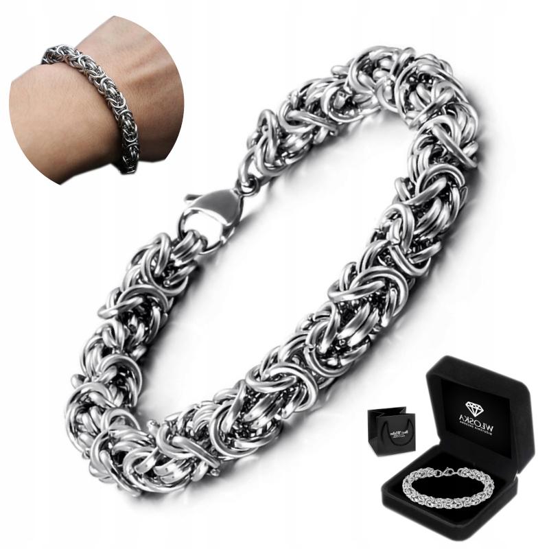 Men' Silver Bracelet 7mm Thick Round Royal Weave Diamond