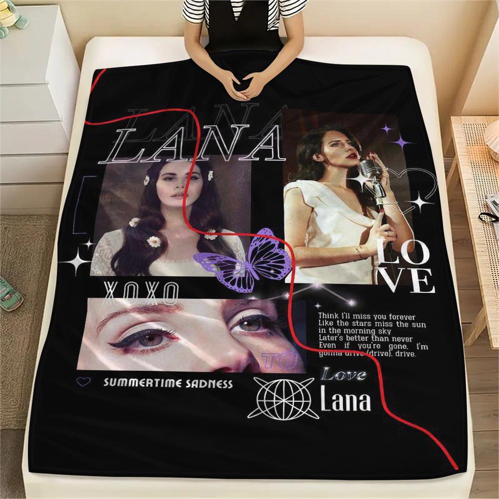 1 Adet Lana Del Rey Baskılı Flanel Battaniye, Yüksek Kalite, Dört Mevsim İçin Rahat, Ev Dekorasyonu, Sıcaklık ve Konfor, Noel Hediyeleri İçin Mükemmel