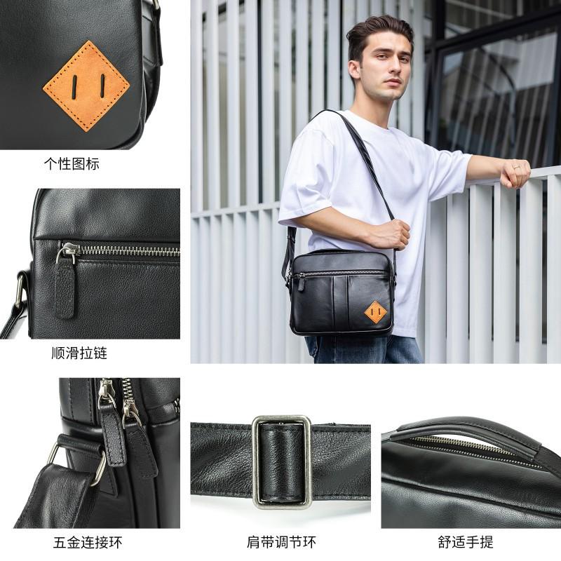 New Top Layer Cowhide Men's Shoulder Bag High-end Casual Crossbody Business Trend