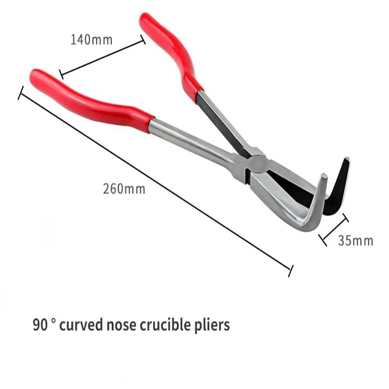 

45&90 Degree Long Handled Crucible Pliers, Curved Needle Nose Pliers, Right Angle Curved Pliers for Jewelry Making