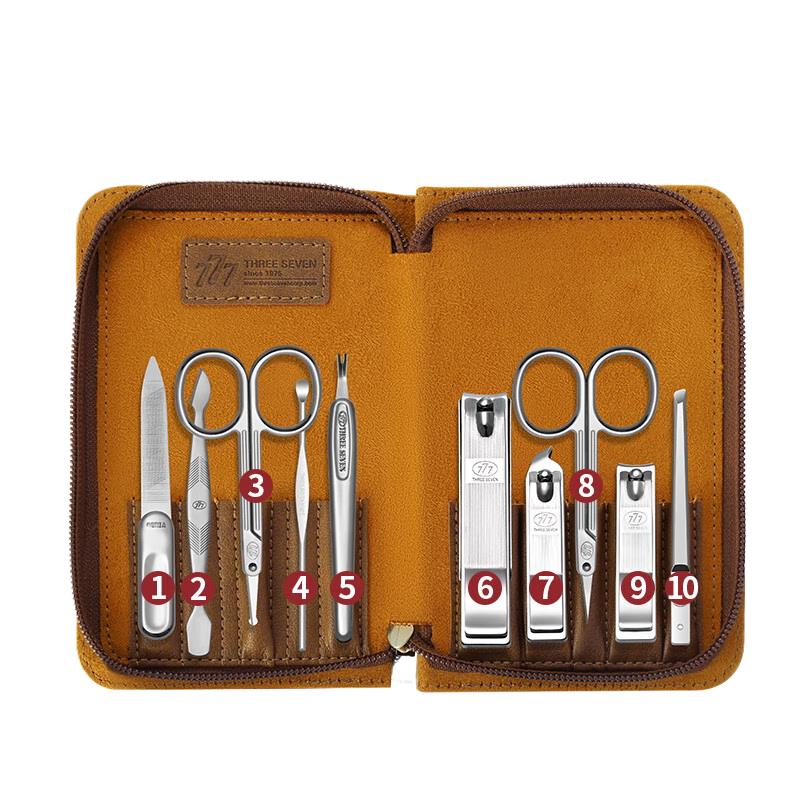 777 10-Piece Carbon Steel Manicure Set