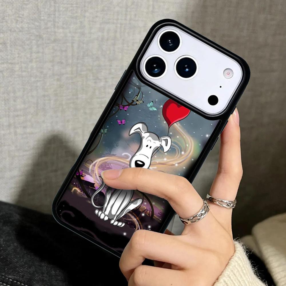 Hülle Case für iPhone 17 Air 16 Pro Max 15 Plus 11 13 Mini 14 12 Rückseite Handyhülle Tolles sitzendes Rehkitz Windhund Hund