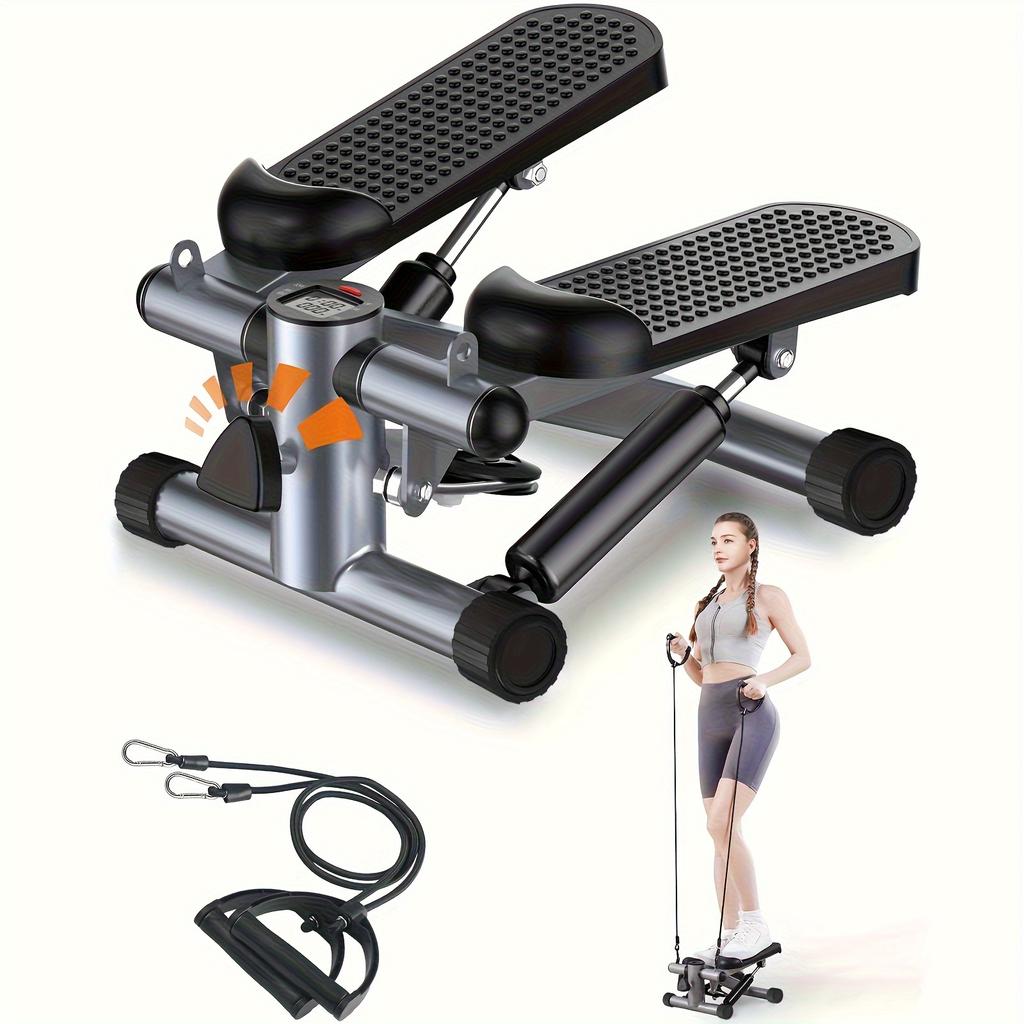 Stepper For Exercise, Mini Stepper With Exercise Equipment For Home Workouts, Hydraulic Fitness Stair Stepper With Resistance Band & Calories Count