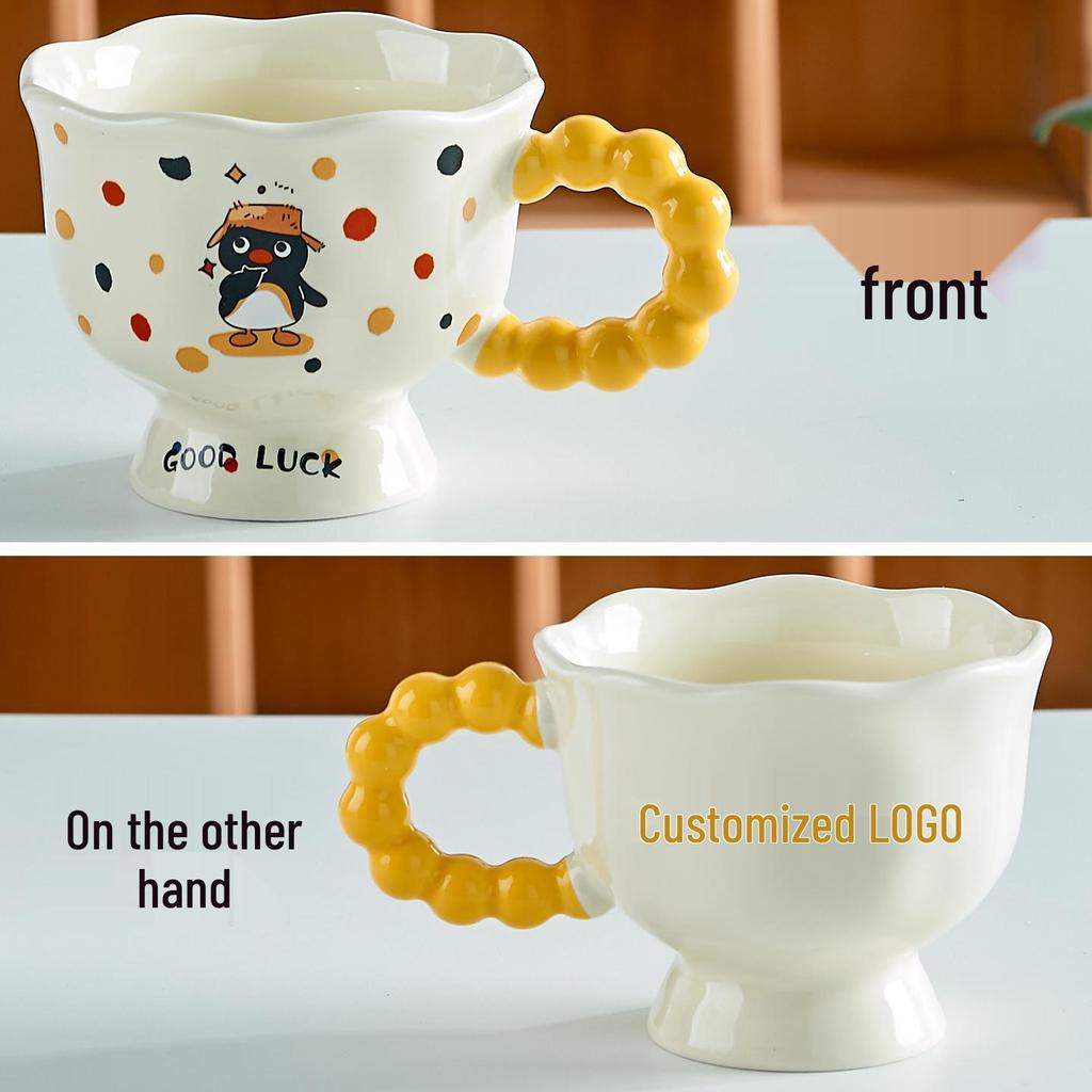 Hochwertige Cartoon-Keramiktasse Geschenk: Niedliches Mädchen-Design, Weihnachtssouvenir, Wasserbecher in Geschenkbox