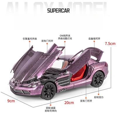 1:24 Modelo de Carro de Liga Leve SLR AMG Diecasts & Veículos de Brinquedo Modelo de Carro de Brinquedo de Metal Simulação Som Luz Coleção Presente para Crianças