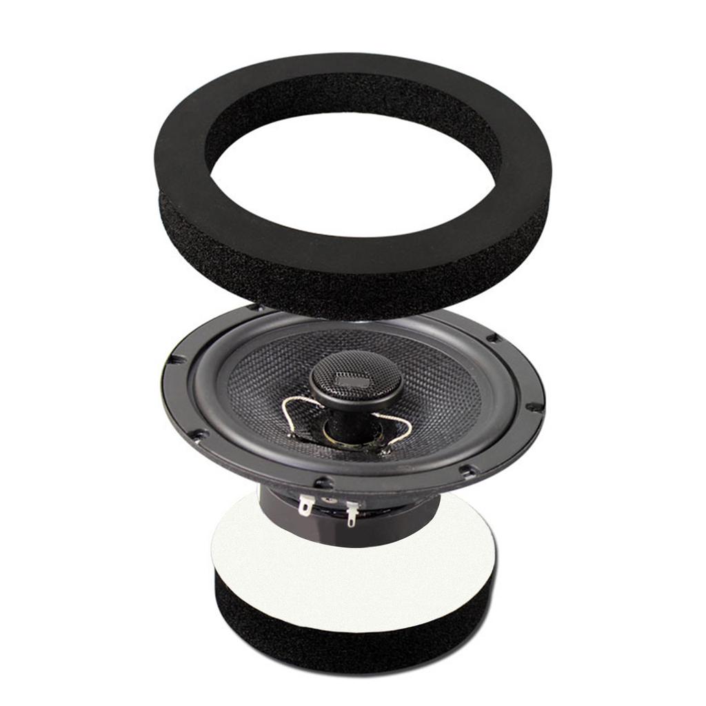 4Pcs 6.5 inch Universal EVA Self Adhesive Sponge High Rebound Waterproof Car Door Speaker Fast Rings Baffle Kit
