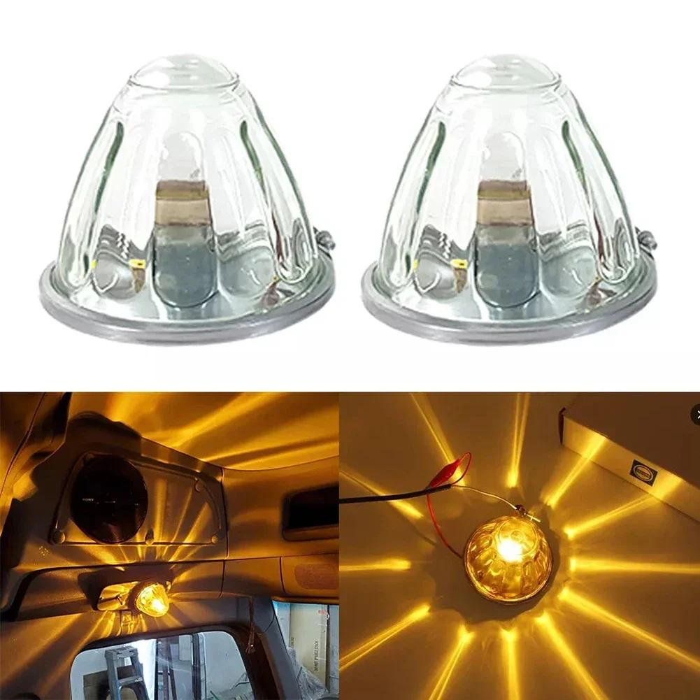 

1 Pair Amber Watermelon Light Glass Kit Clear Lens With 1156 LED Bulb Incandescent Lamp For Truck Camper RV Side Lights 1