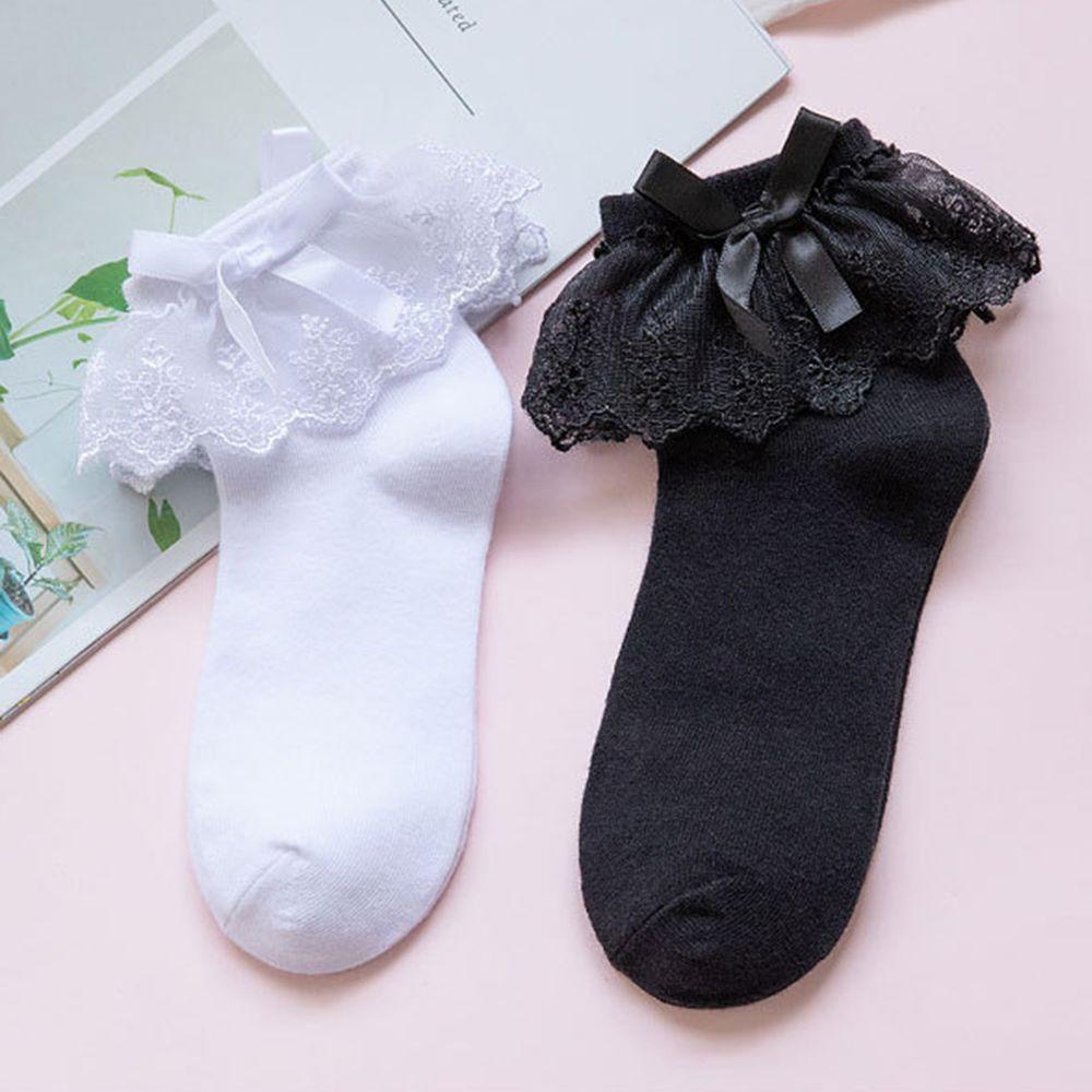 Girl Bow Knot Breathable Cotton Princess Socks Short Sock Ankle Sock Lace Ruffle