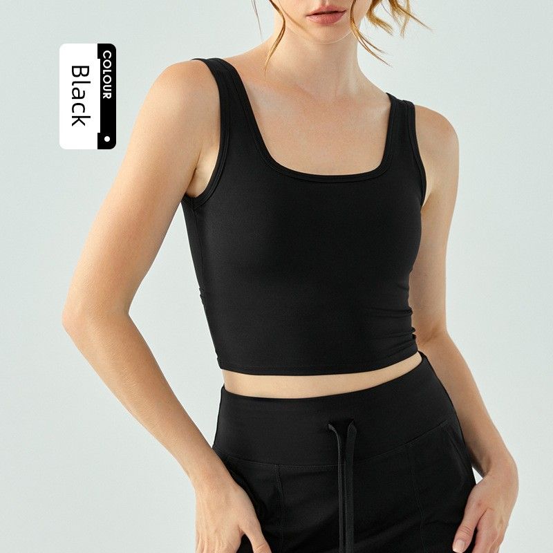 Foreign Trade Cross Beauty Back Sports Bra Women Half Fixed Cup Outer Wear All-Match Yoga Vest Tight Slimming Workout Clothes