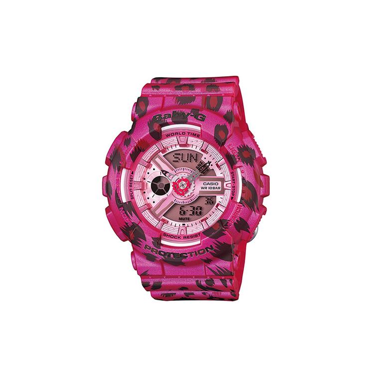CASIO Women s BABY-G 46.3mm Pink Watch BA-110LP-4A BA-110LP-4A Red Watch Dial