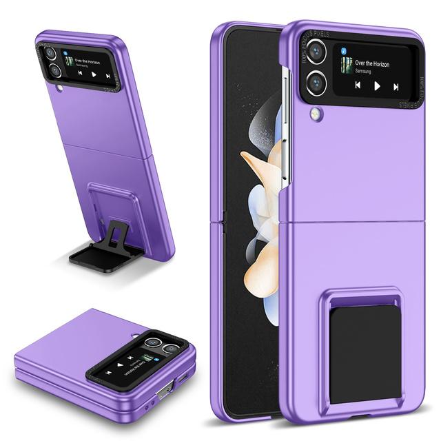 Dustproof Hard Phone Accessories Case For Samsung Galaxy Z Flip4 Flip 4 Flip3 5g Flip 3 Zflip4 Zflip3 Kickstand Protective Cover