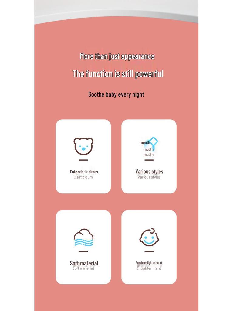 Infant Soothing Teether Plush Animal Music Mobile Toy