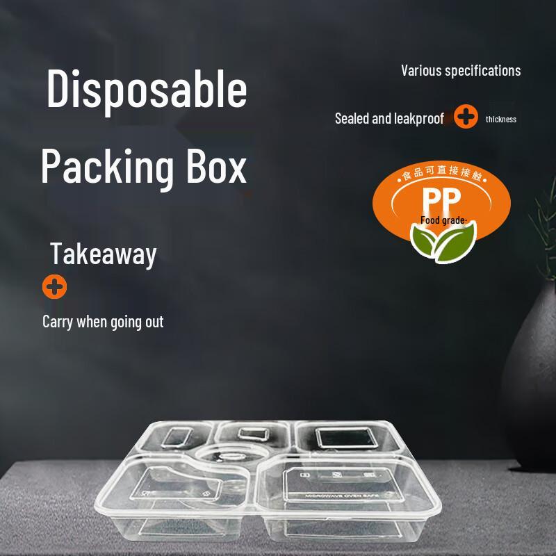 WL Disposable 6-Compartment Microwaveable Food Container