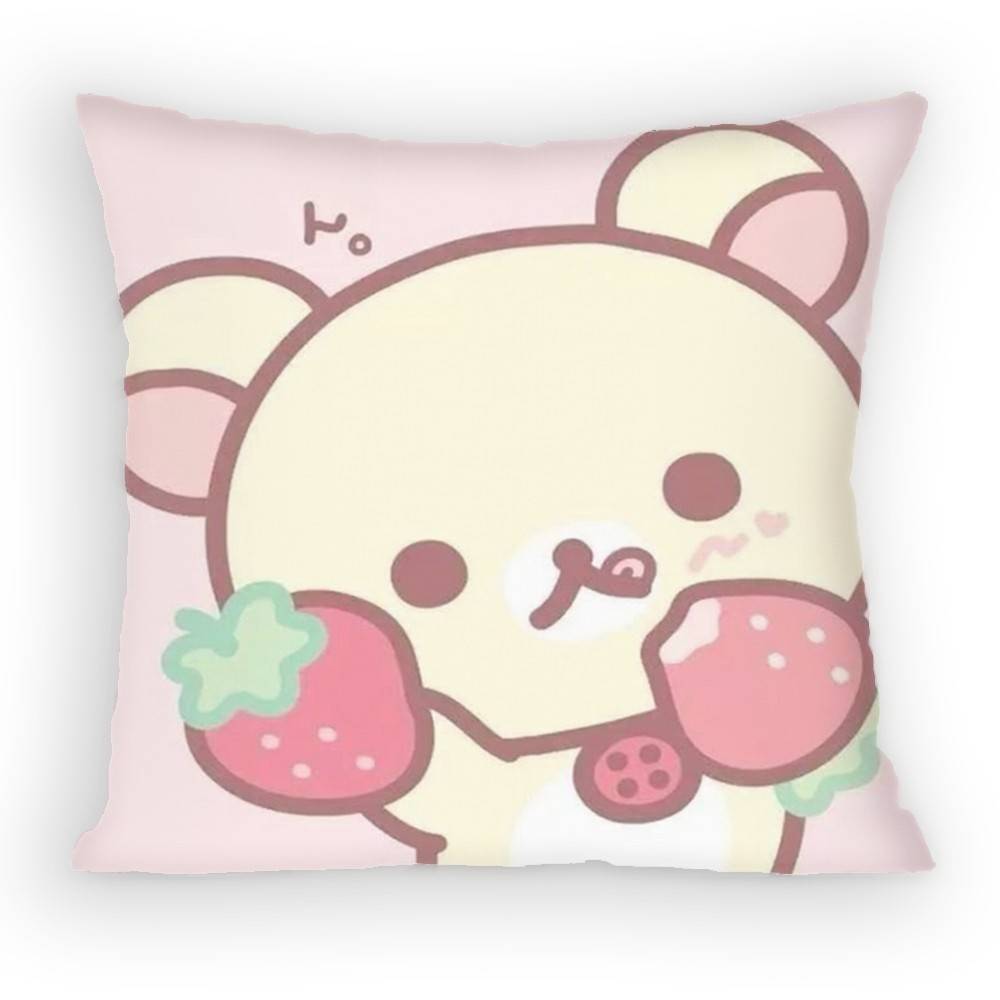 Cute Cartoon Rilakkuma Kawaii Bear Pillow Case Sofa Living Room Bedroom Headboard Backrest Cushion Square Cushion Nap Time