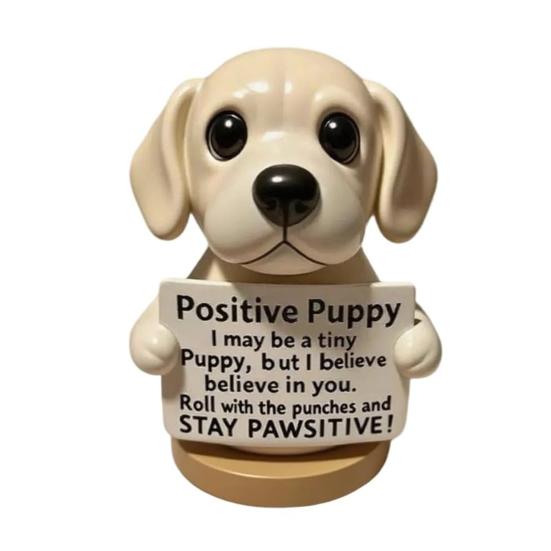 Emotional Support Puppy Statue Positive Dog Ornament Puppy Figurine