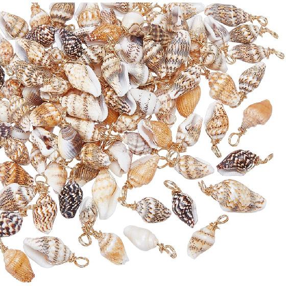 

UNICRAFTALE Shell Pendant Natural Cowrie Conch Shells Large Charm Pendants with Loop Summer Ocean Sea Charm for Jewelry Making DIY Bracelet Earring золотистый
