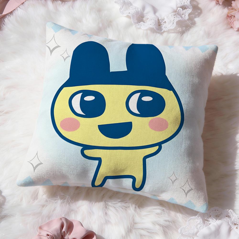 Cute Cartoon Tamagotchi Cushion Cover Premium Comfort Reversible Pillow Cove -Two In One Design For Any Room & Car Interior