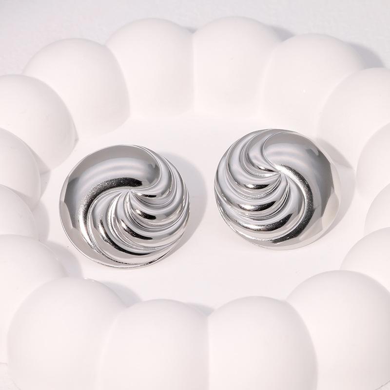 Stainless Steel Geometric Circle Stud Earring for Women Ladies Classic Simplicity No Fading Earrings Banquet Jewelry Accessories