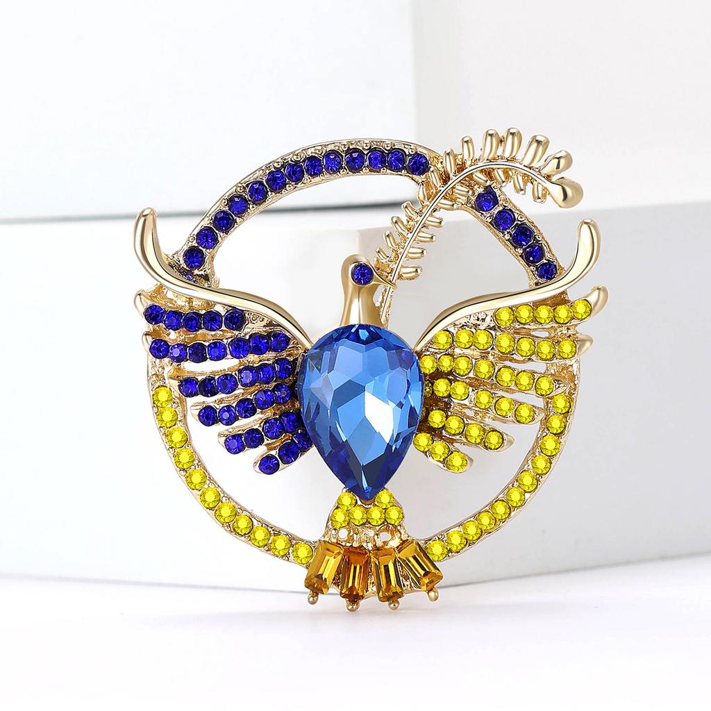 Strass Ukrainische Friedenstaube Broschen für Frauen Unisex Tier Vogel Anstecknadeln Event Lustig Luxus Geschenke Neues Jahr Freunde Dekoration