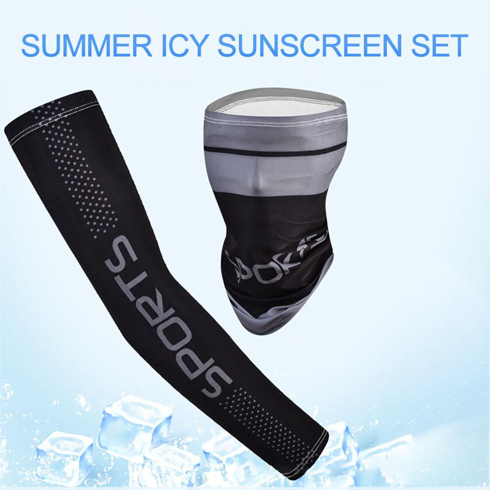 Summer Sunscreen Ice Sleeve Stretch Thin Breathable Arm Cover for Outdoor Sports Cycling Driving Fishing Men Women