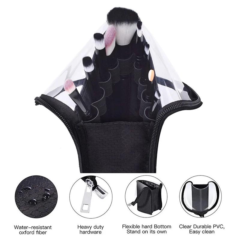 Makeup Brush Travel Case Cosmetic Toiletry Bag Organizer for Men Women Beauty Tools Kit Pouch Wash Storage Accessories