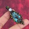 Tree of Life Chrysocolla Pendant Copper Wire Wrapped Jewelry Rainbow Moonstone Gemstone Pendant Gifts for Wife Handmade Copper Wire Pendant