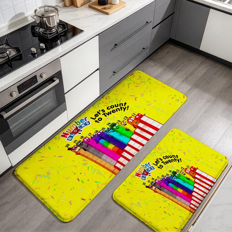 Numberblocks Flannel Kitchen Mat Christmas Soft Area Rug Non Slip Floor Carpet Home Decoration