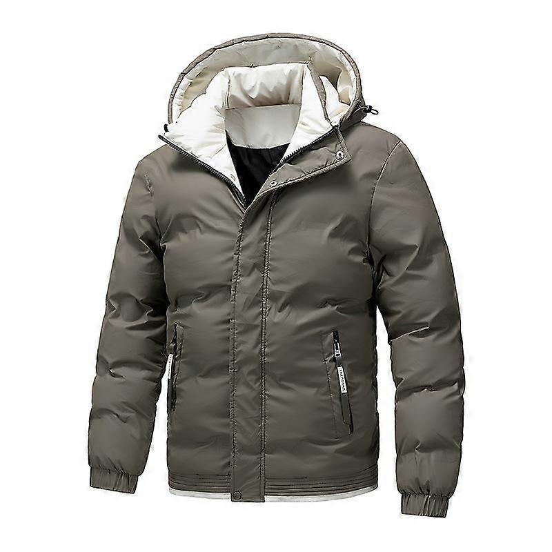 Vinterdunjacka för män, Varmt vitt ankdun med två ränder, Trendig dunjacka för män