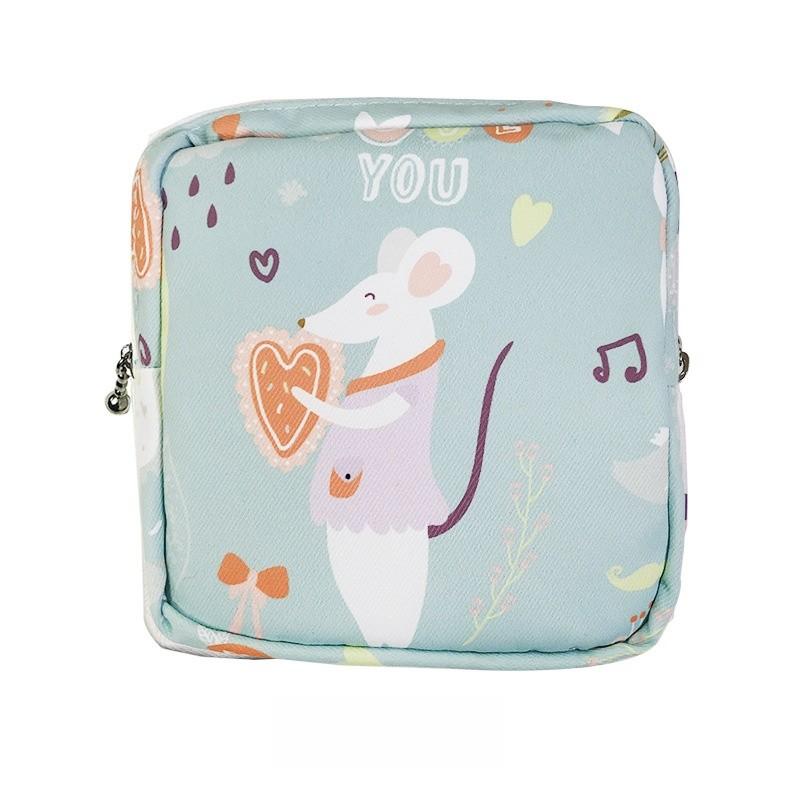Cotton Sealed Sanitary Pad Storage Bag For Girls With Portable Handheld Design