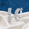 Commuting Earrings 1 Pair Ear-buckle Earrings Circle with Dazzling Cubic