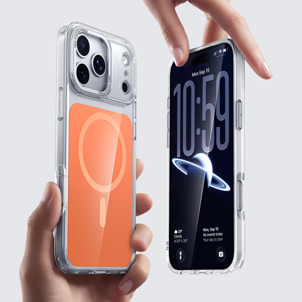 For iPhone 17 Pro Case Skin-touch Acrylic + TPU Cover Compatible with MagSafe