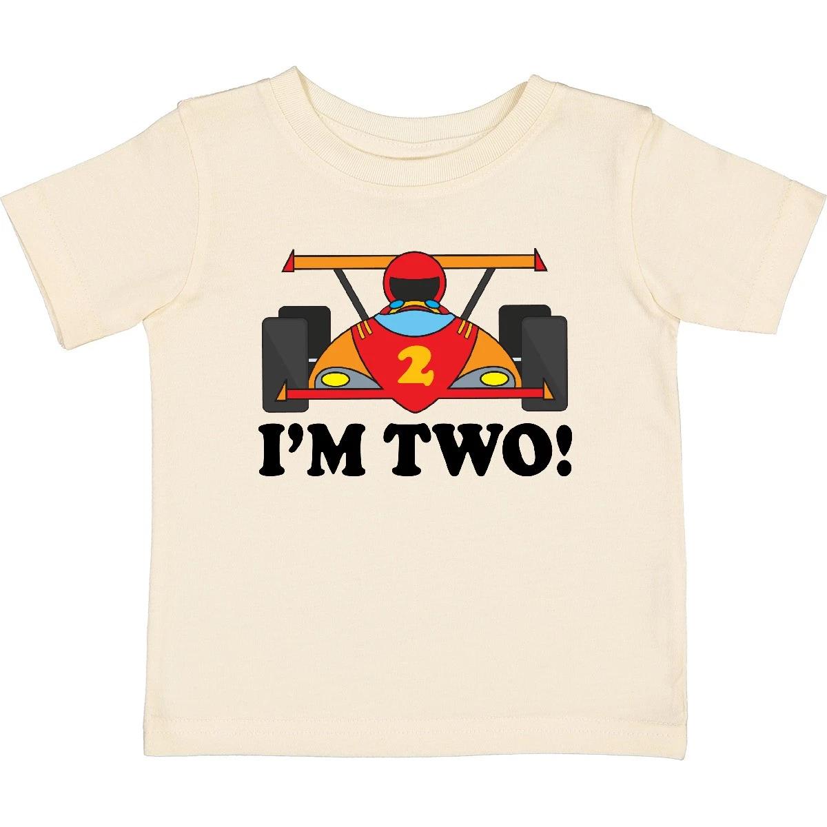 Inktastic Race Car 2nd Birthday Boys Racing Baby T-Shirt Turning Two Second Bday 130