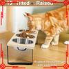 A1 Elevated Cat Bowls Feeder 15° Tilted Raised Feeding & Watering Supplies Pet 3 Stainless Steel Bowls with Stand for Cats Puppy