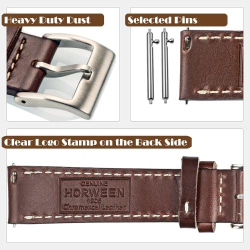 20mm Watch Band, Quick Release Replacement Watch Band, Retro Horween Leather, for Men and Women