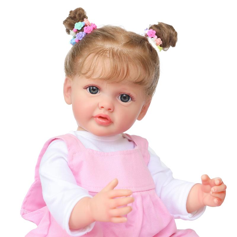 Advanced Painting Detail Reborn Baby Dolls for Girls True To Life 22 Inch Full Silicone Body Bebe Reborn Doll Toddler Betty Realistic Hand Rooted Hair