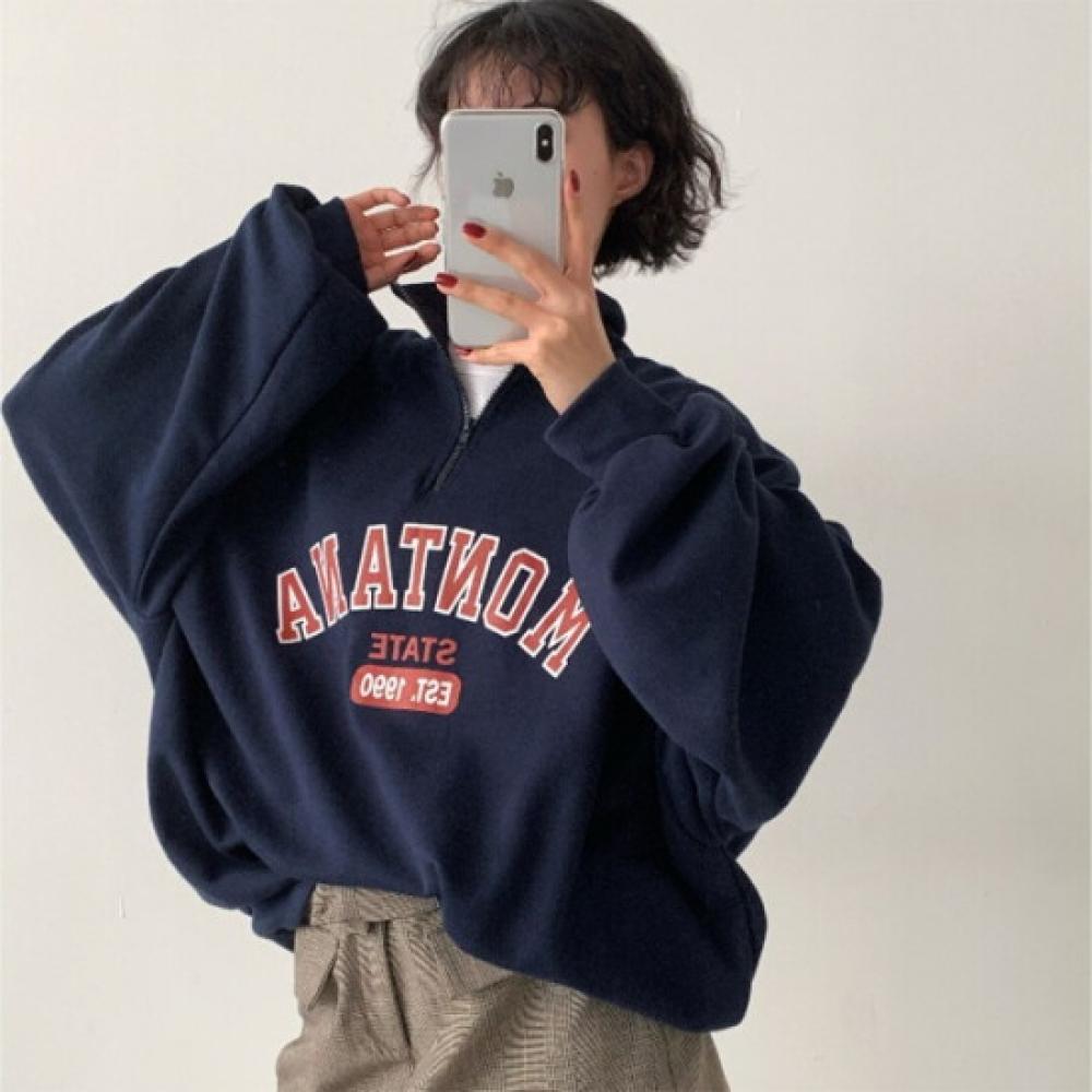 New Arrivals Open Run Half Zip Women PrinTed Long Sleeve Spring T shirT sporTy