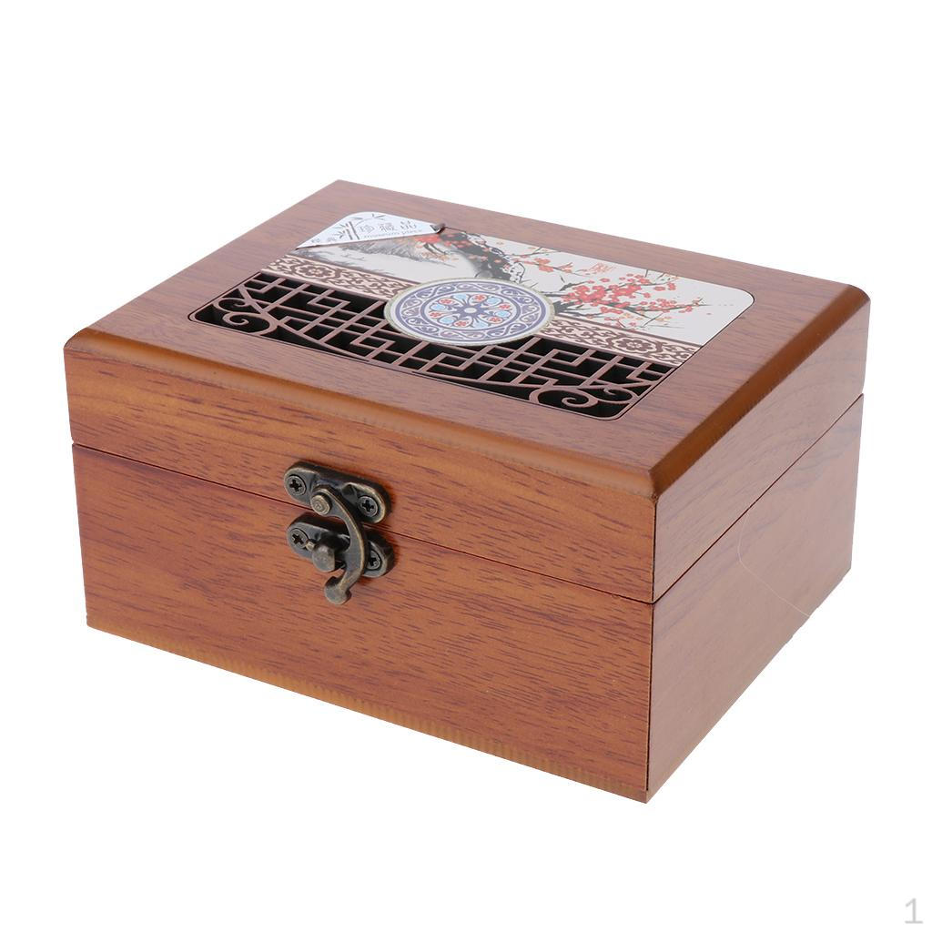 Jewelry Keepsake Storage Box Wooden Organizer Case Natural Wood